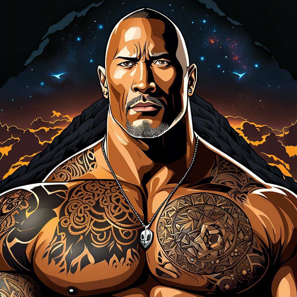 The Rock as Anime Character by MAPPA