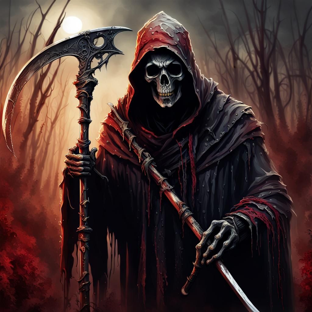 Decaying Grim Reaper with Cursed Scythe