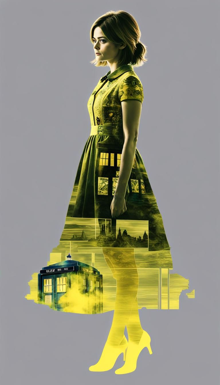 Intricate Double Exposure Silhouette with TARDIS