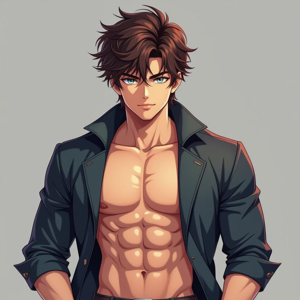 Handsome Anime Boy Posing Confidently