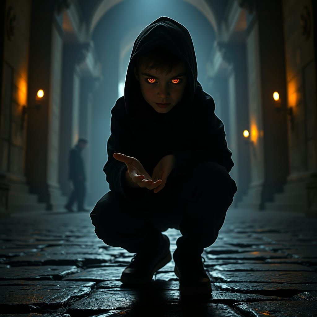 Mysterious Boy Unleashes Dark Energy in Ancient Temple