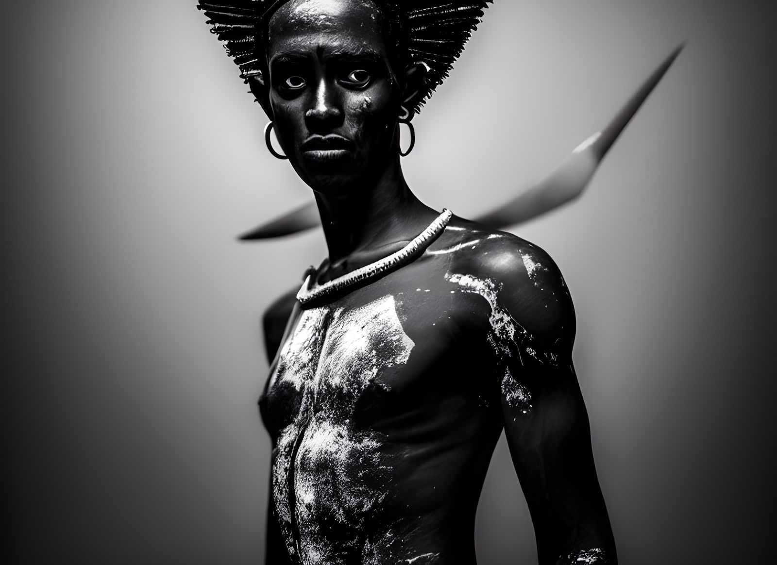 Ethiopian Tribal Warriors: Black and White Photography