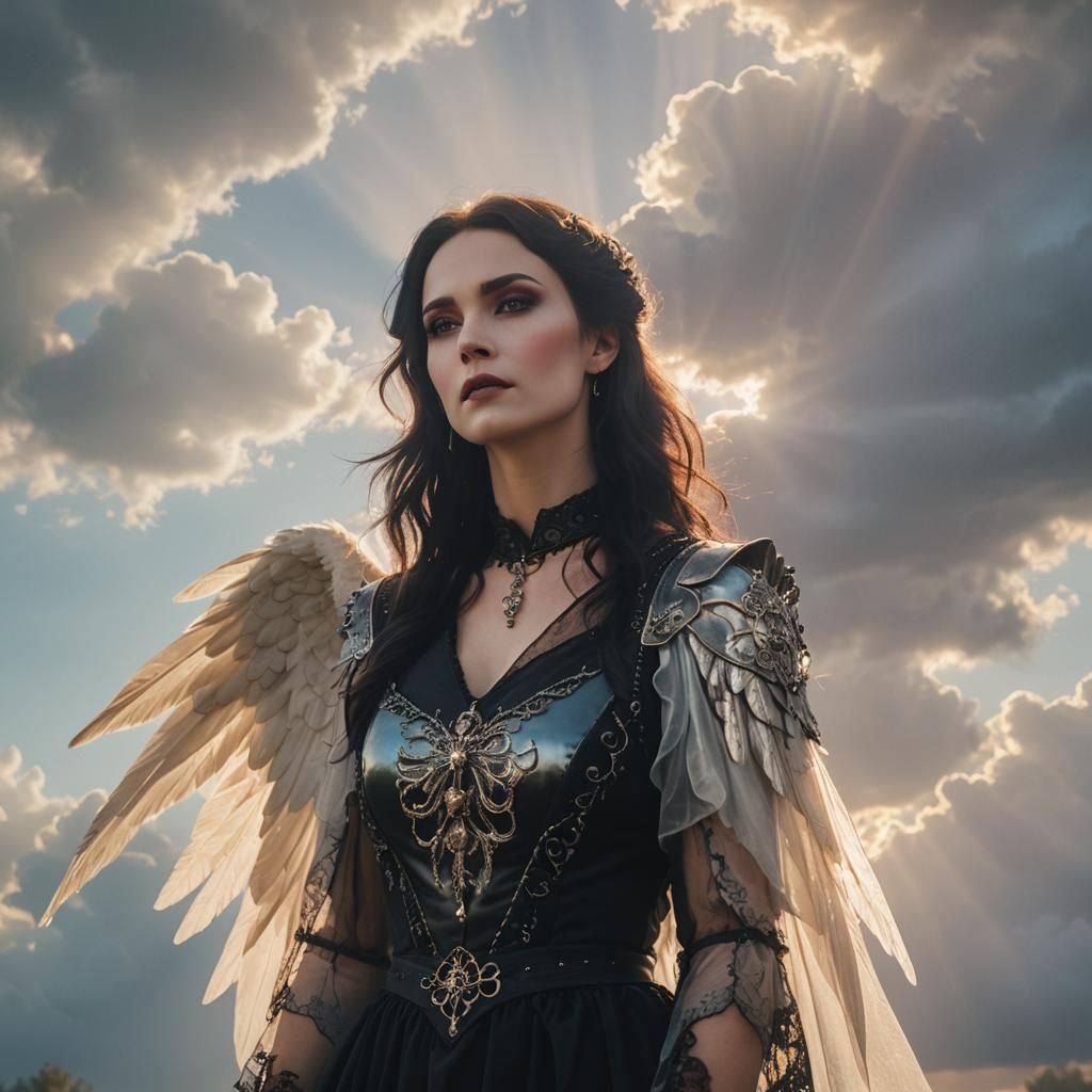 Gothic Beauty in Divine Sunshine: Ethereal Soft Focus