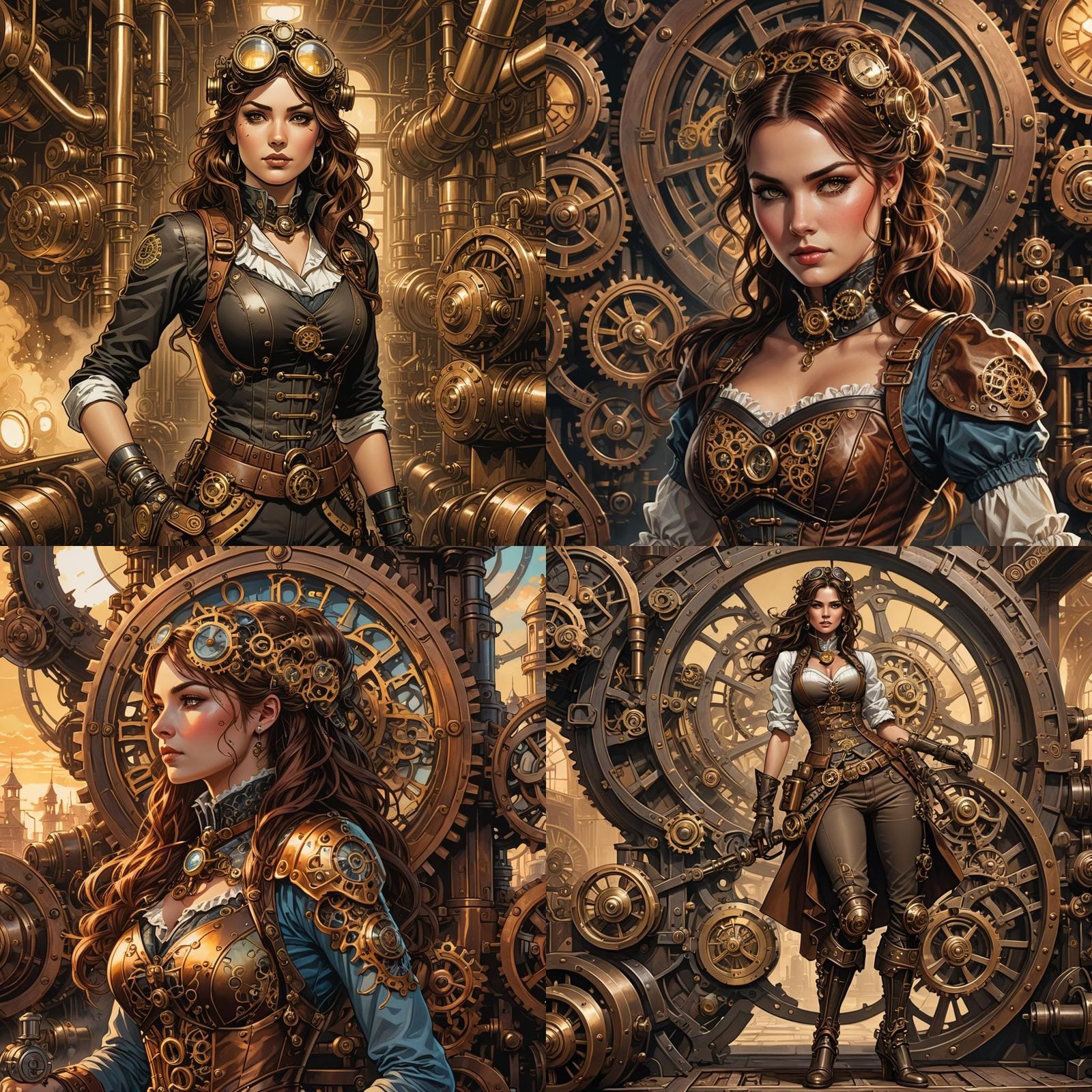 Steampunk Woman: Realistic Comic Book Art