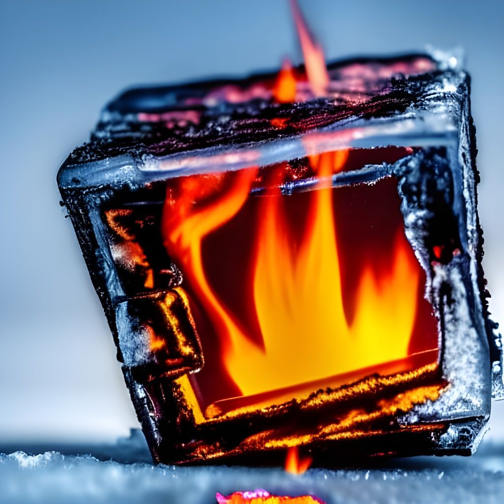 Fire Trapped Inside an Ice Cube