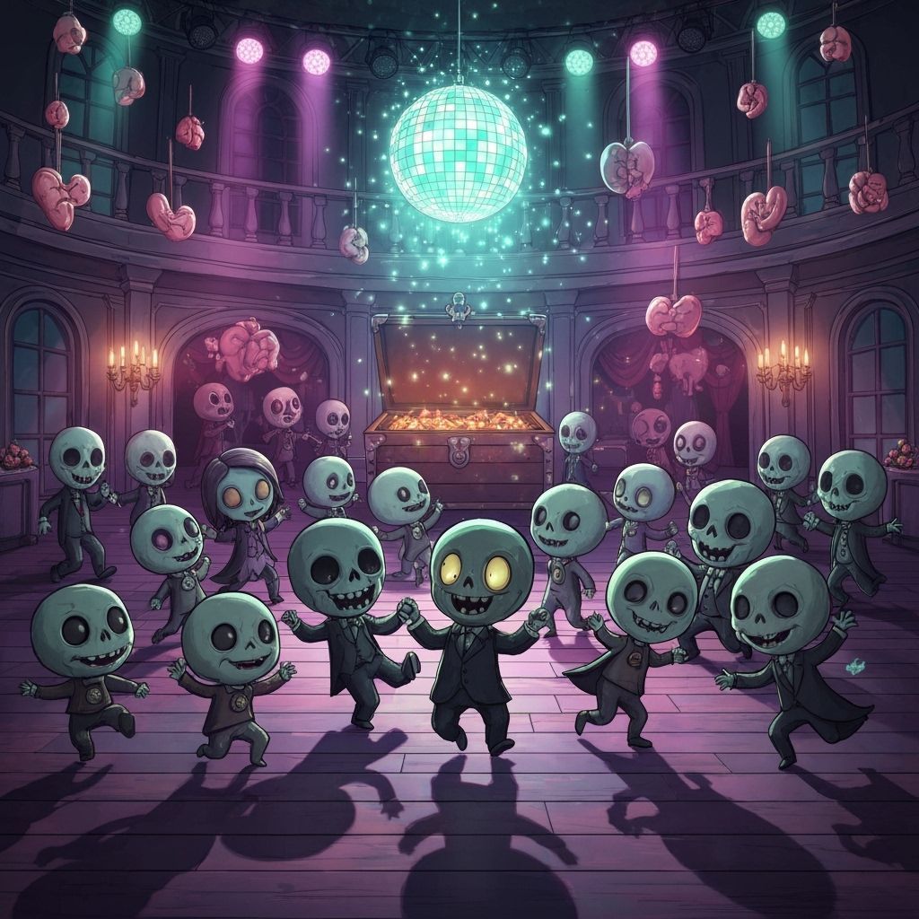 Undead Dancing at New Year's Eve Party in Haunted Ballroom