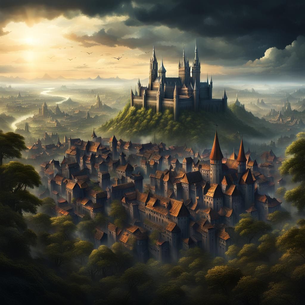 Dark Fantasy Trading City in Medieval German Style