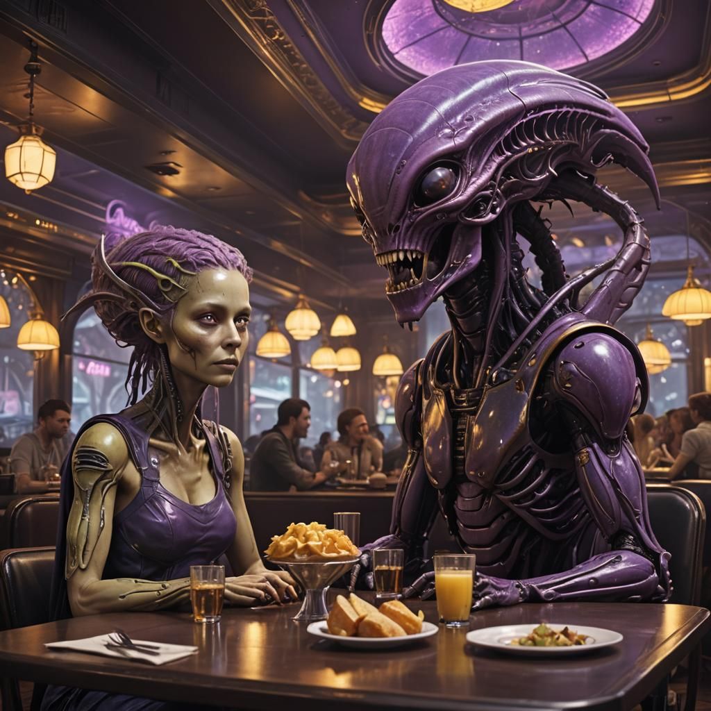 Aliens on a Date: Dark Fantasy Concept Art