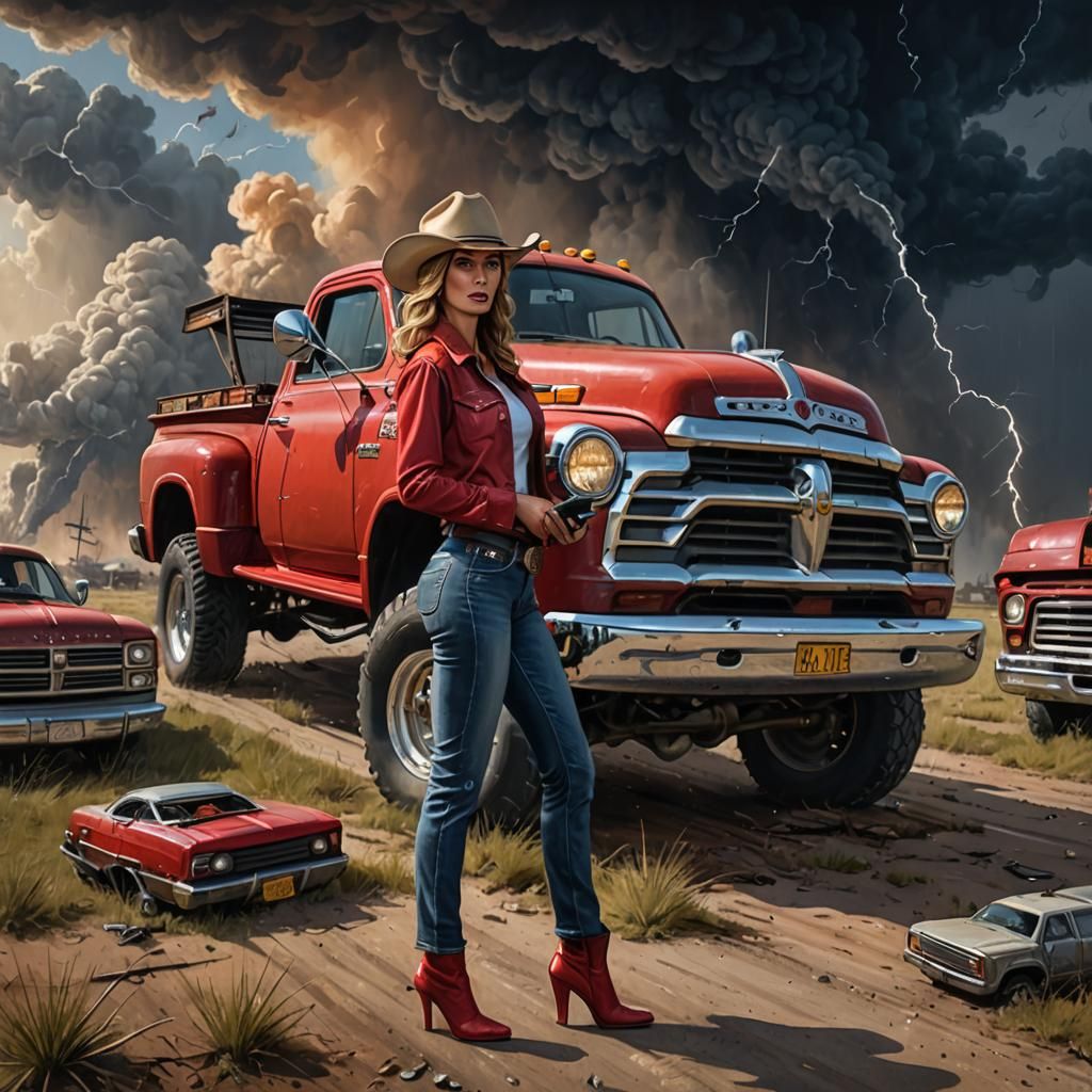 Tornado Chaser in Sinister, Painterly Style