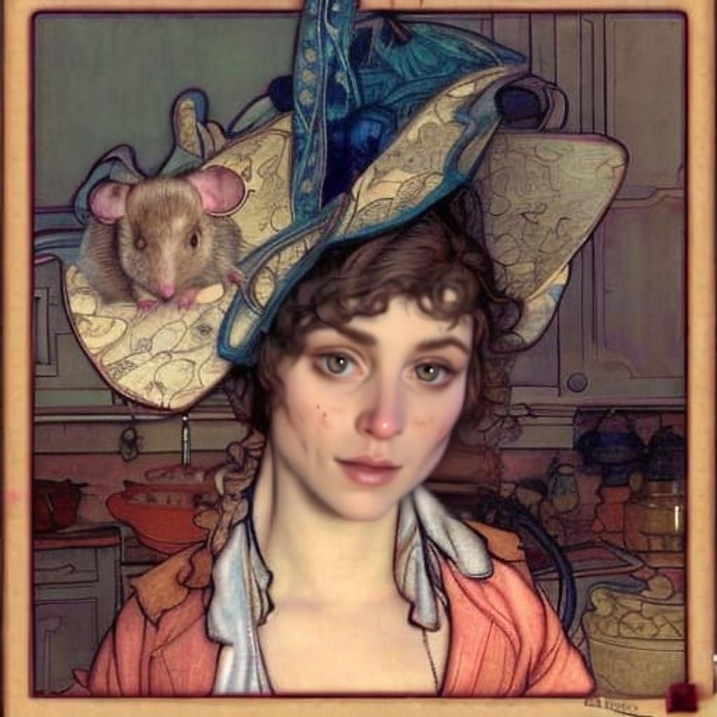 A Mouse on her Hat!