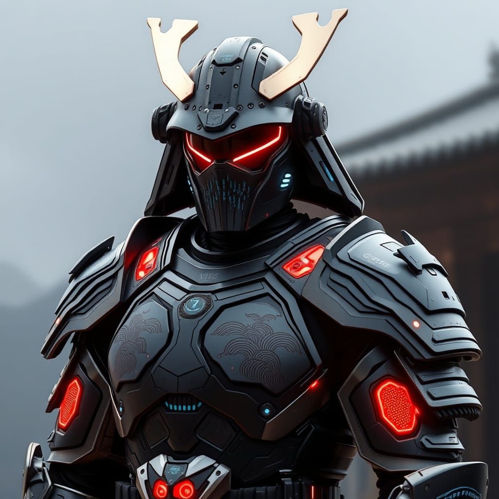 Modern Yoroi Armor in Futuristic Cyberpunk Style