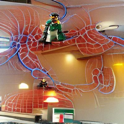 Robotic Octopus Enjoys Pizza: Digital Art