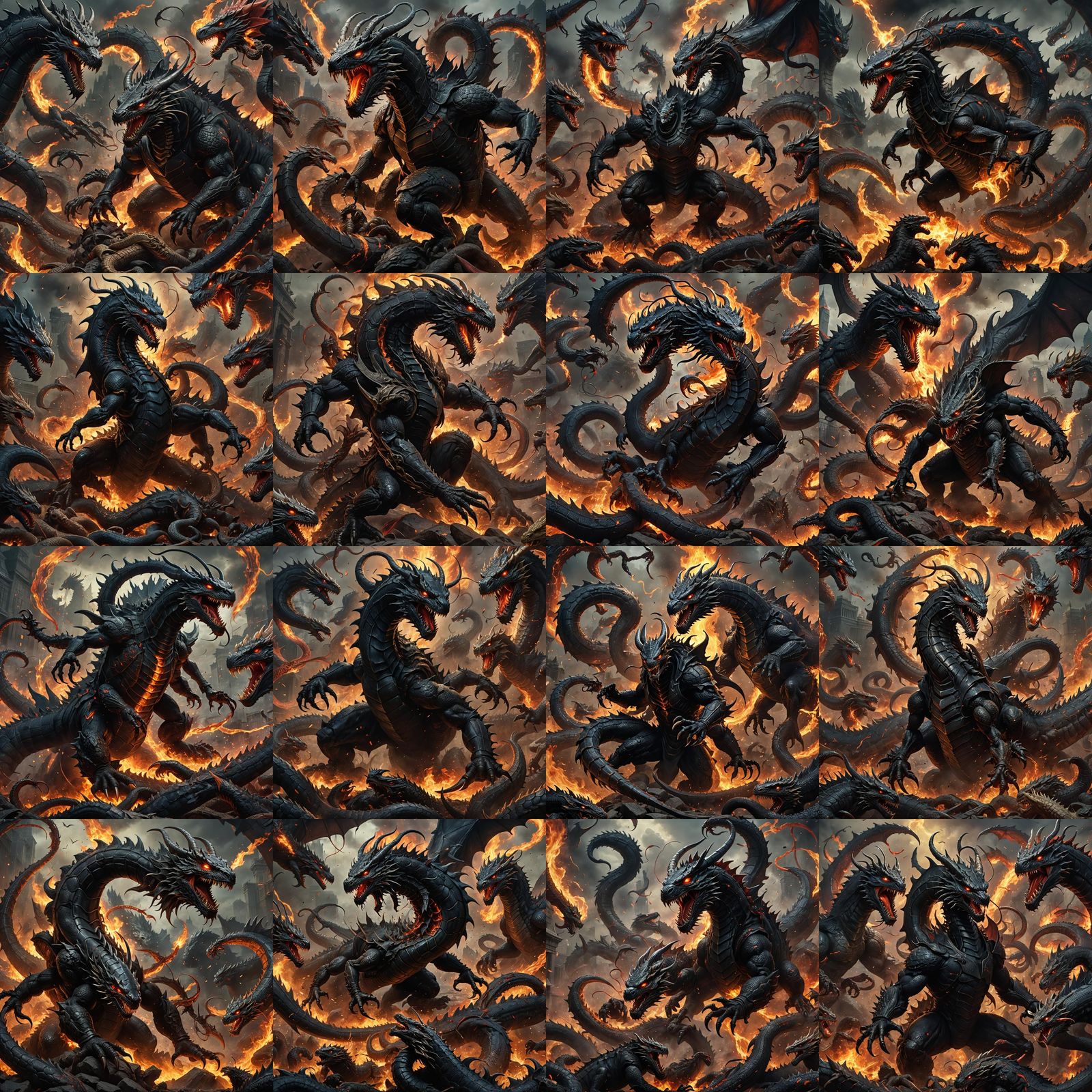 Dragon Scorpion vs Godzilla Serpent: Dark Fantasy Battle