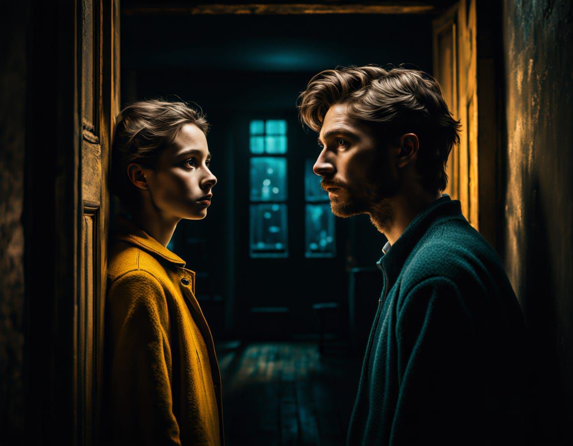 Young Man Contemplates Fate in Golden Light