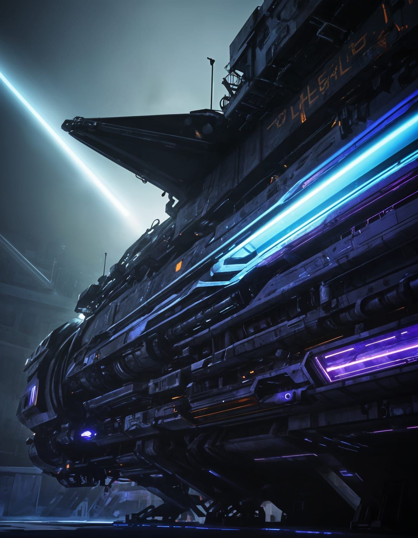 Sci-Fi Sonic Pulse Cannon in Hangar