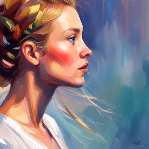 Dramatic Impressionistic Portrait in Hyperrealistic Style