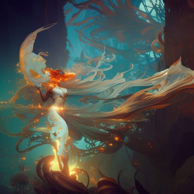 Flaming Sun Personified: Fantasy Art in Unreal Engine