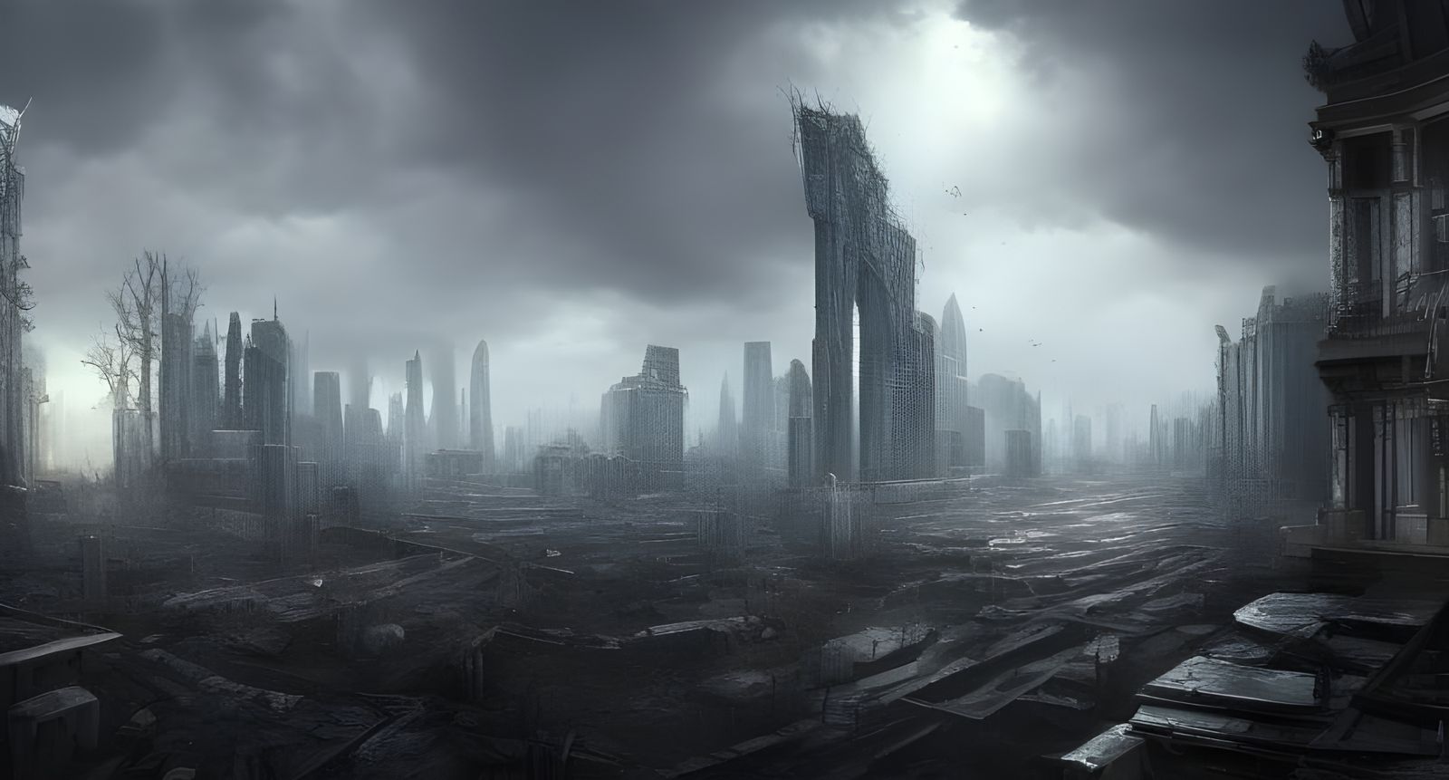 Lovecraftian Abomination Rises in Post-Apocalyptic Cityscape