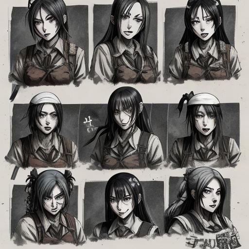 Anime Cannibal Schoolgirls Gang in Post-Apocalyptic Style