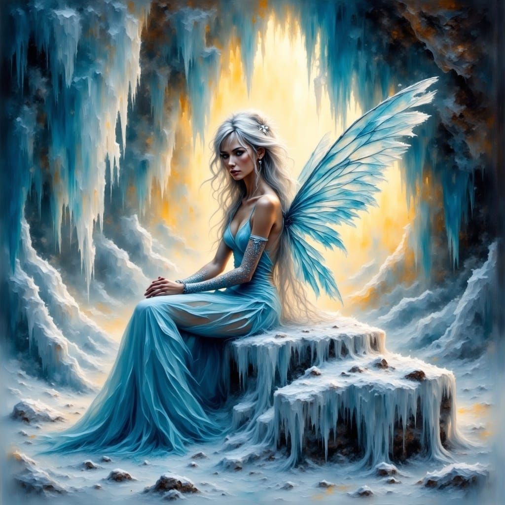Crystal Ice Princess in a Frozen Palace