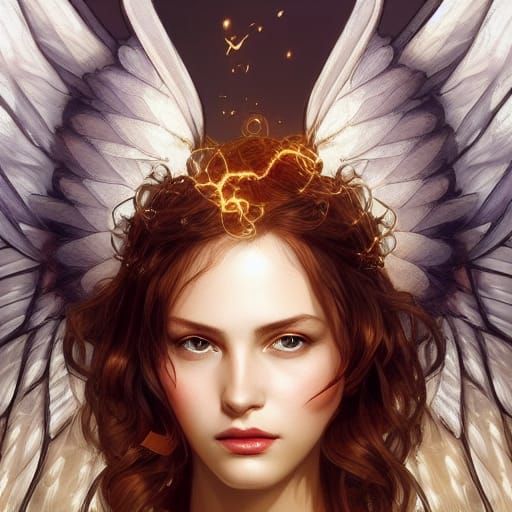 Sparkling Angel Winged Queen Portrait in Ultra HD