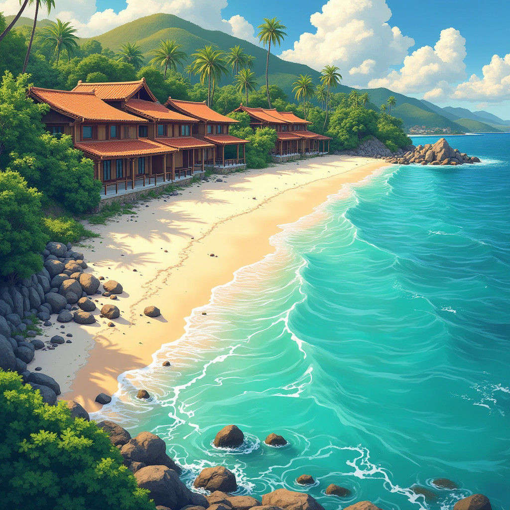 Okinawa Sunset: Tropical Paradise Inspired by Miyazaki and M...