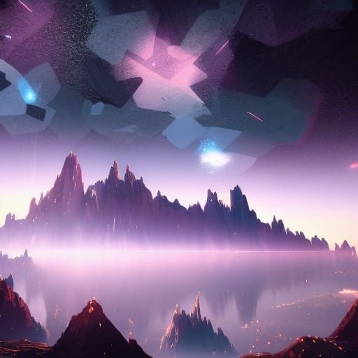 Night Sky Shooting Stars: Fantasy Concept Art