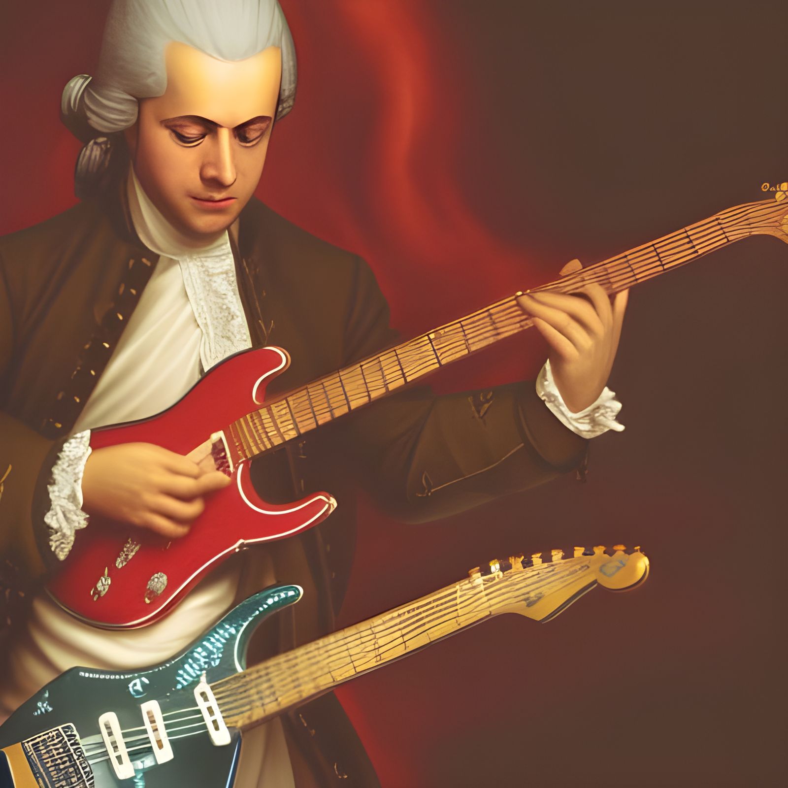 Mozart Plays Heavy Metal on Electric Guitar