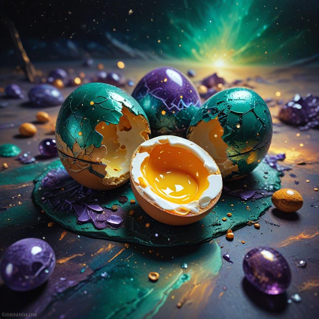 Surreal Landscape: Luminous Worlds Emerge from Giant Cracked...