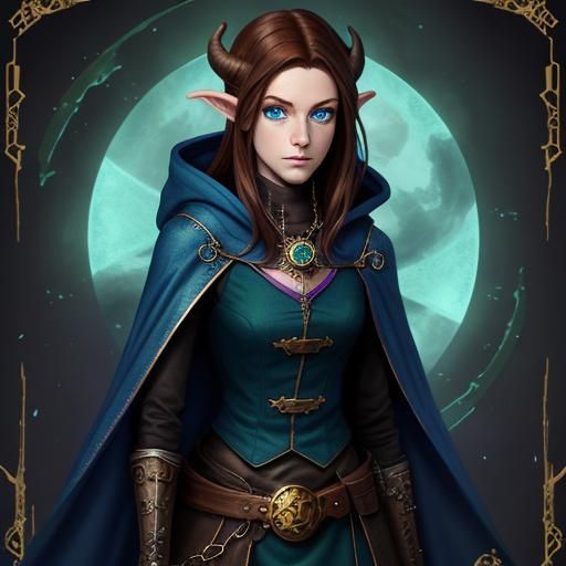 Tiefling Wizard with Steampunk Engine