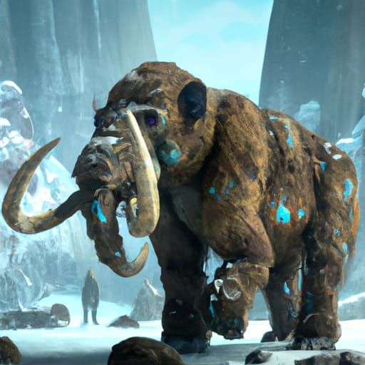 Detailed Woolly Mammoth Fantasy Concept Art