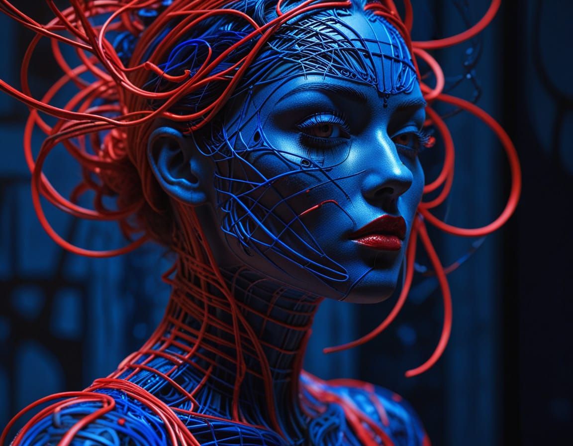 Wire Art Princess in Surrealist Style