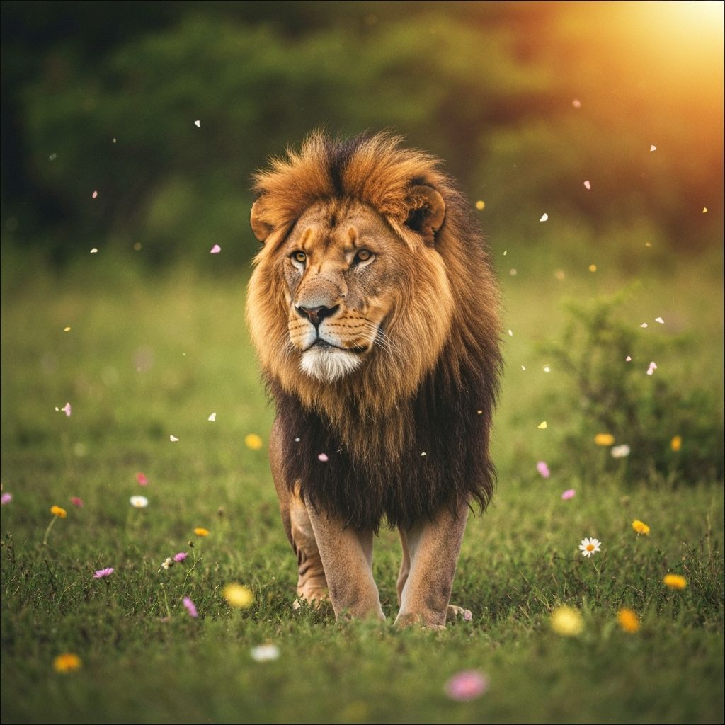 Playful Kitten and Cat in Beatrix Potter Style