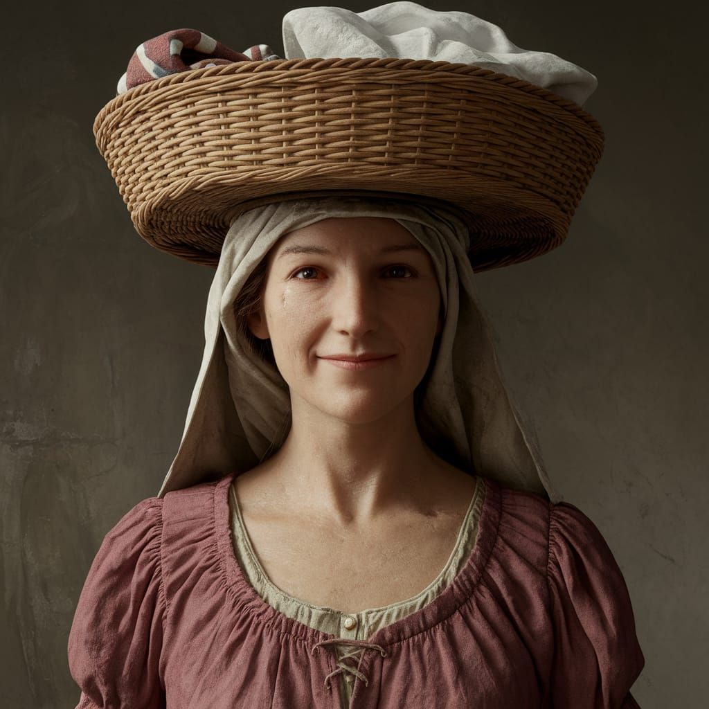 Peasant Women Depart a Stone Washhouse in Impressionist Styl...