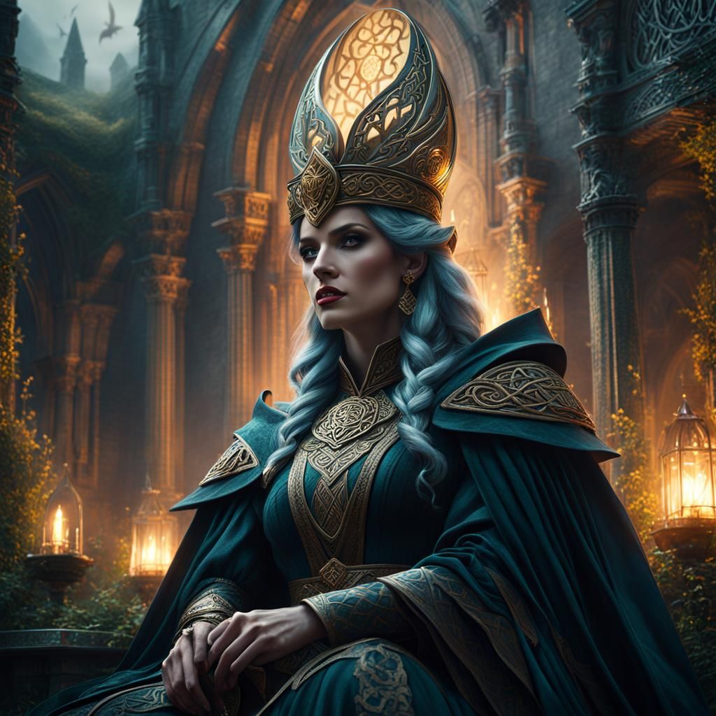 Epic Celtic Witch Queen Digital Matte Painting