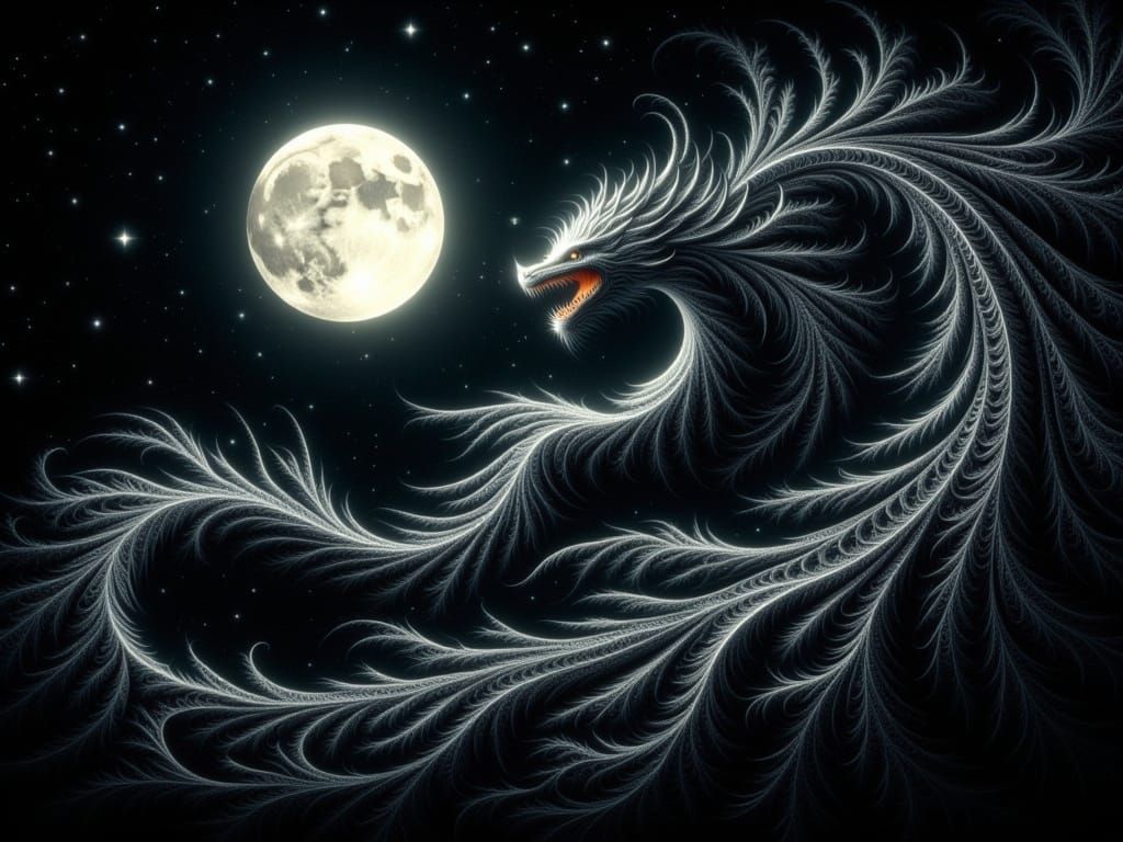 Ethereal Dragon in Cosmic Digital Art