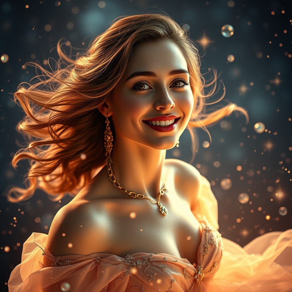 Ethereal Twilight Goddess in a Celestial Galaxy