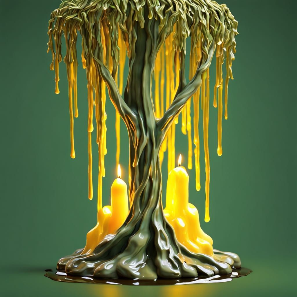 Mystical Willow Tree Candle with Inner Glow