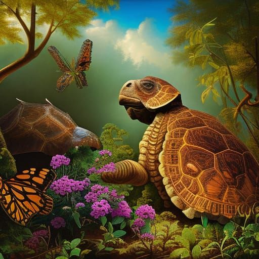 Steampunk Tortoise in Amsterdam: Baroque Digital Art