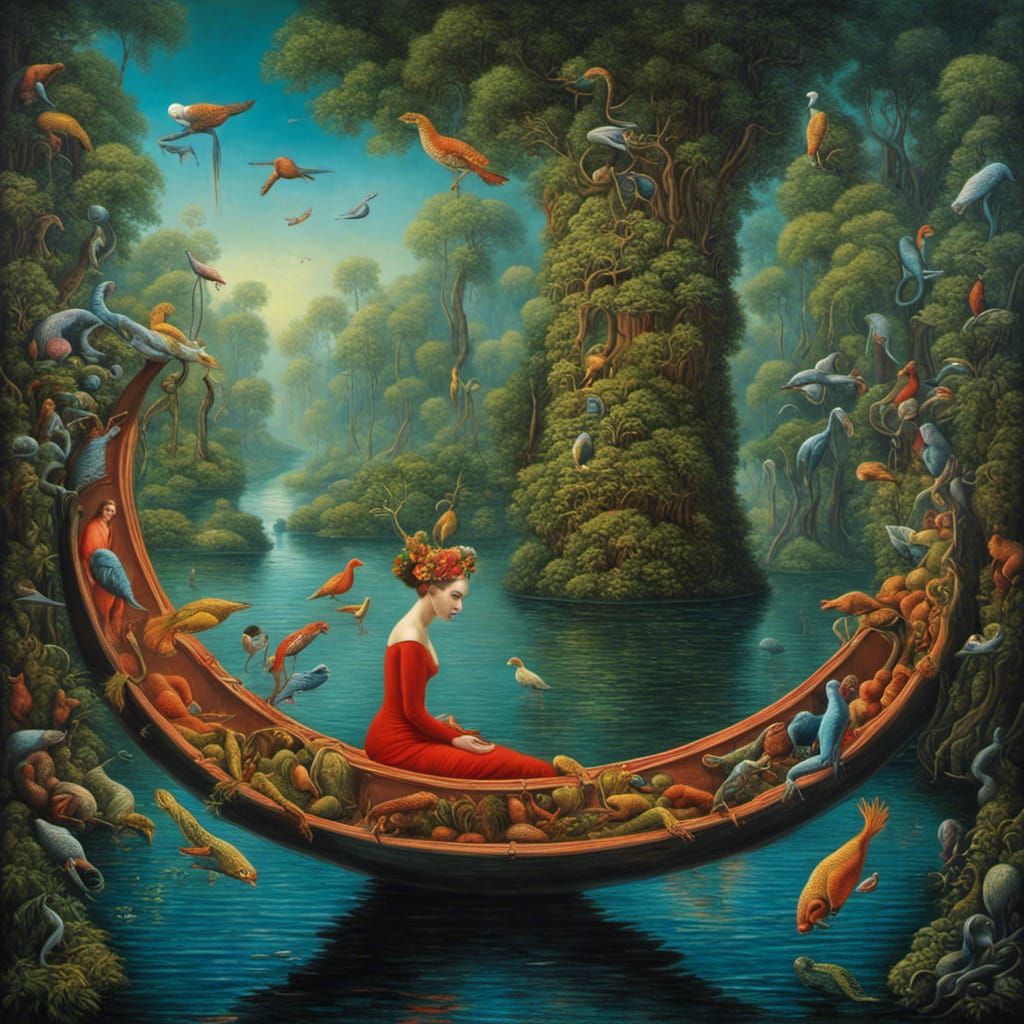 Surreal Amazonian Fusion in Vibrant Colors