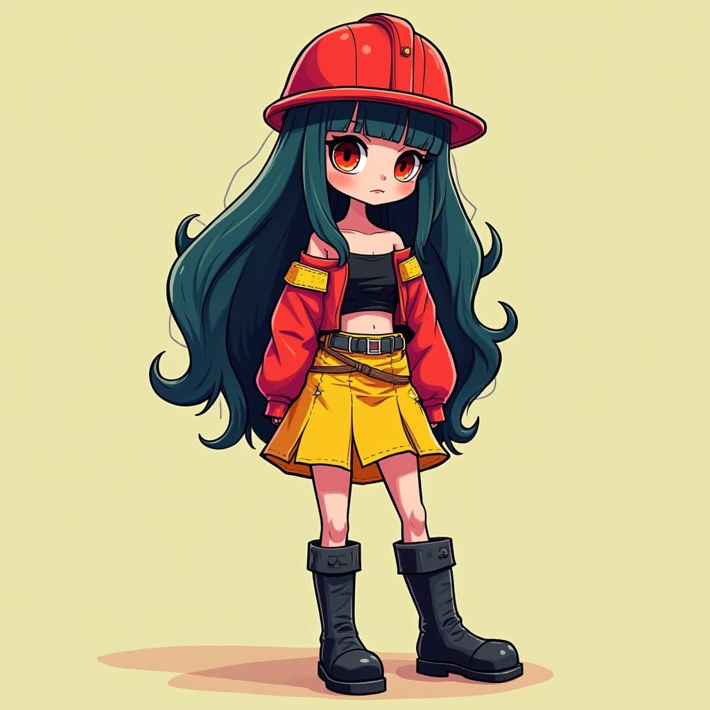 Worker Drone with Neon Eyes in Vibrant Futuristic Illustrati...