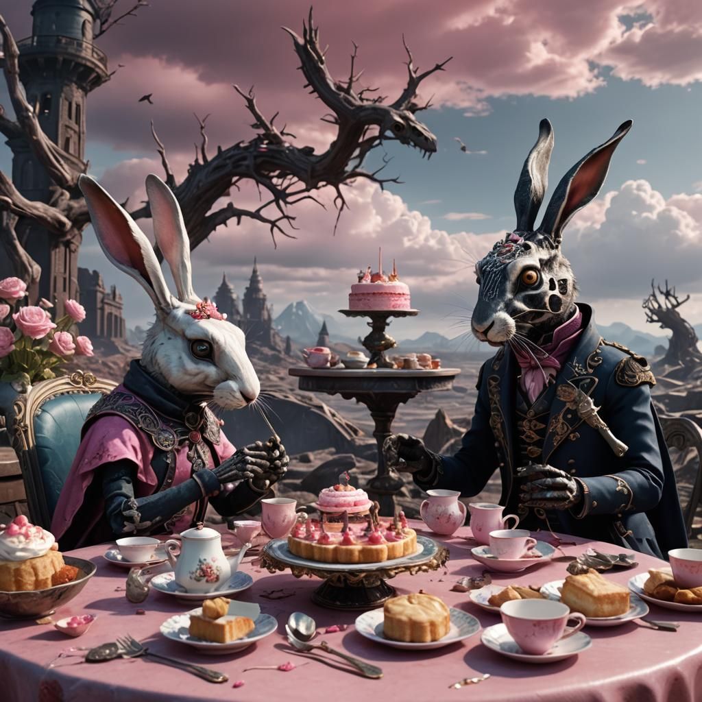Bogle and Black Rabbit Tea Party in Dystopia