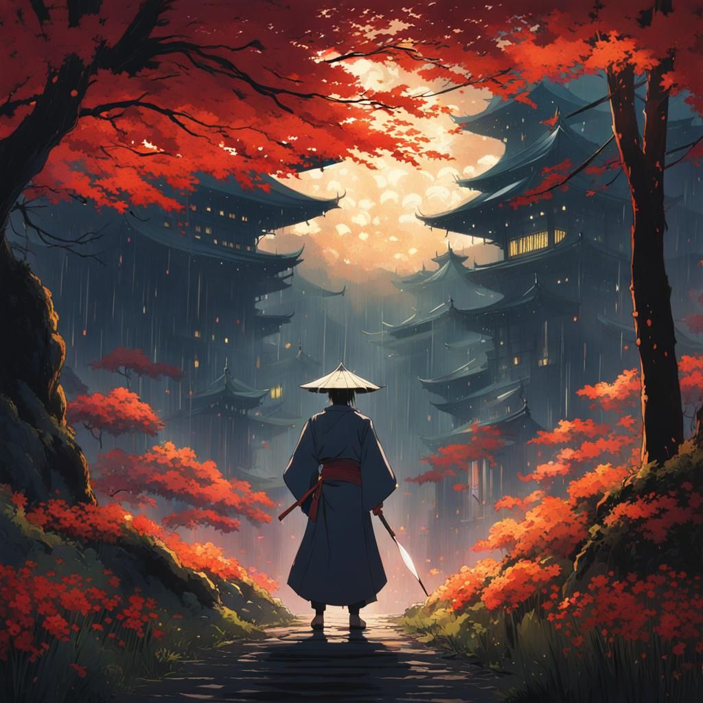 Samurai in Dark Forest: Anime Key Visual