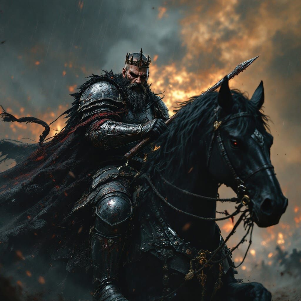 Dark Fantasy Rider with Bloody Axe