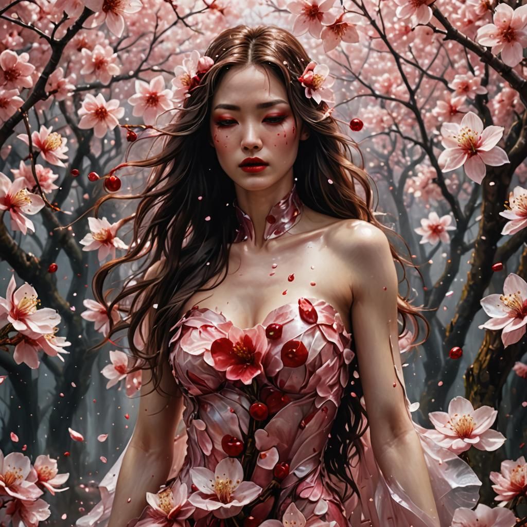 Cherry Blossom Avatar in Romantic Surrealism
