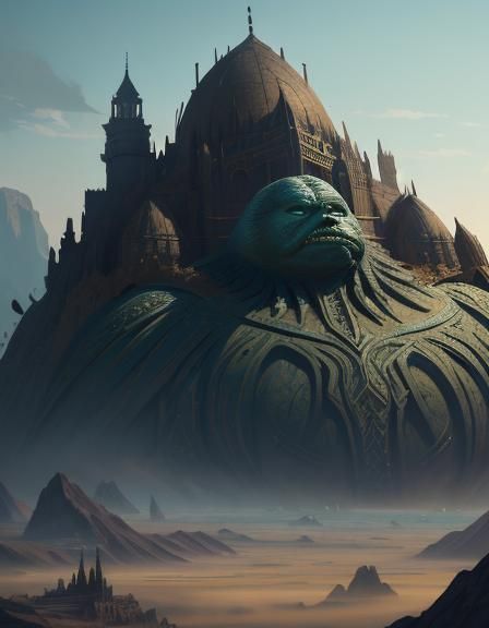 Detailed Matte Painting of Sabba in Deep Color