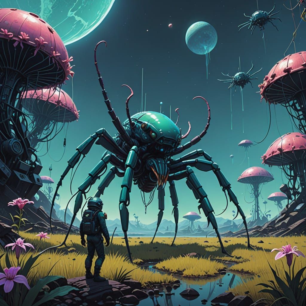 Ethereal Xeno-Biological Wonders on a Luminous Exoplanet