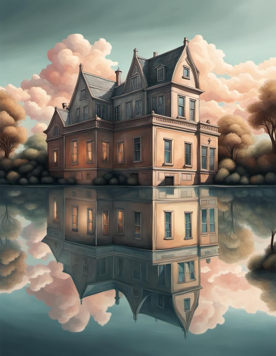 Tranquil illustrations capturing the mirror-like reflections...