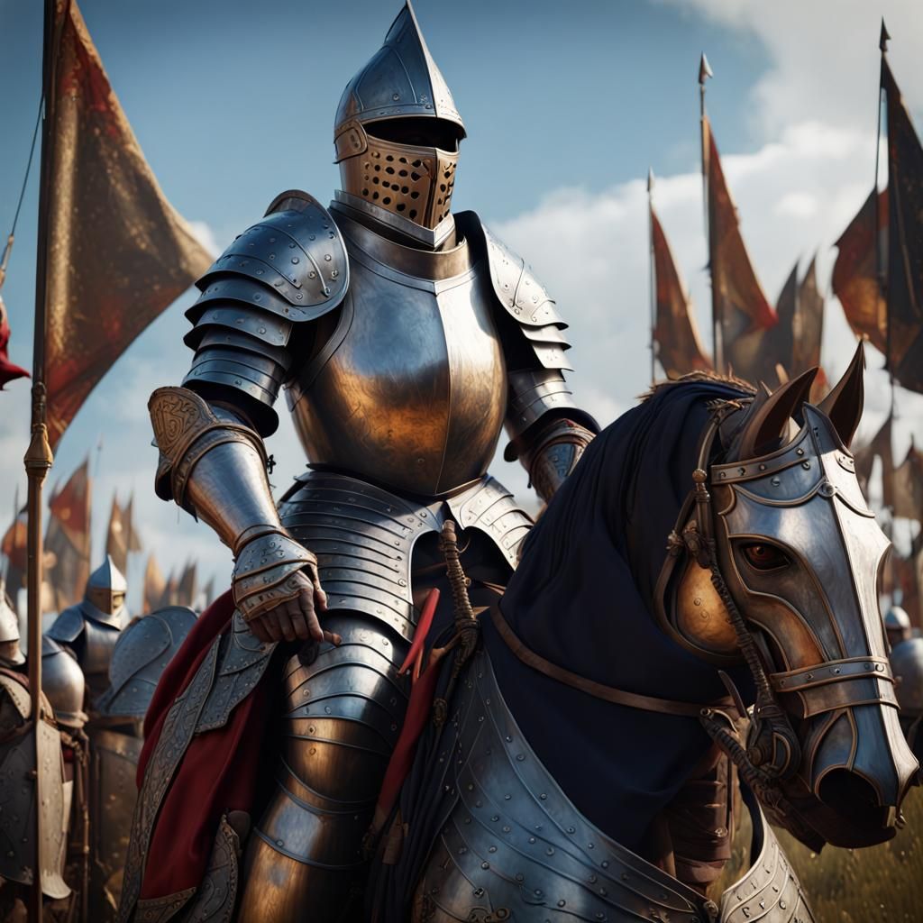 Hyper Realistic Medieval Knight War Scene