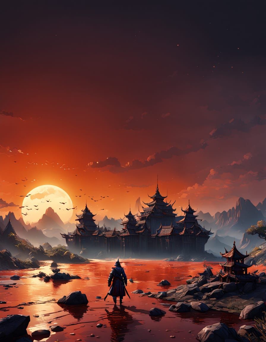 Dynamic Concept Art in Triadic Colors